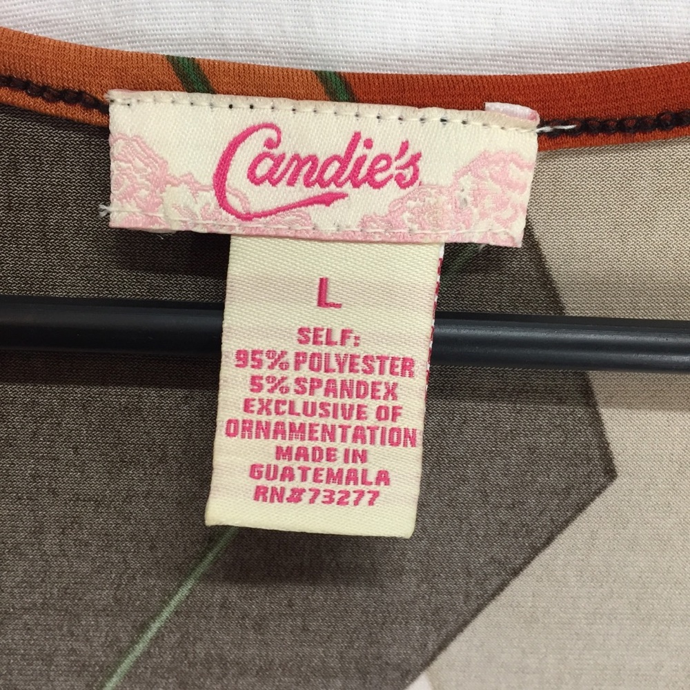 🐞Candie’s Tie Back VNeck Top Size Large EUC - Picture 5 of 6